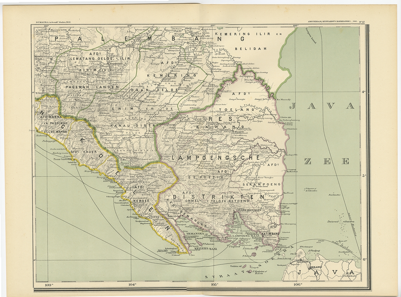 Map of Lampung regency – Dornseiffen c.1900