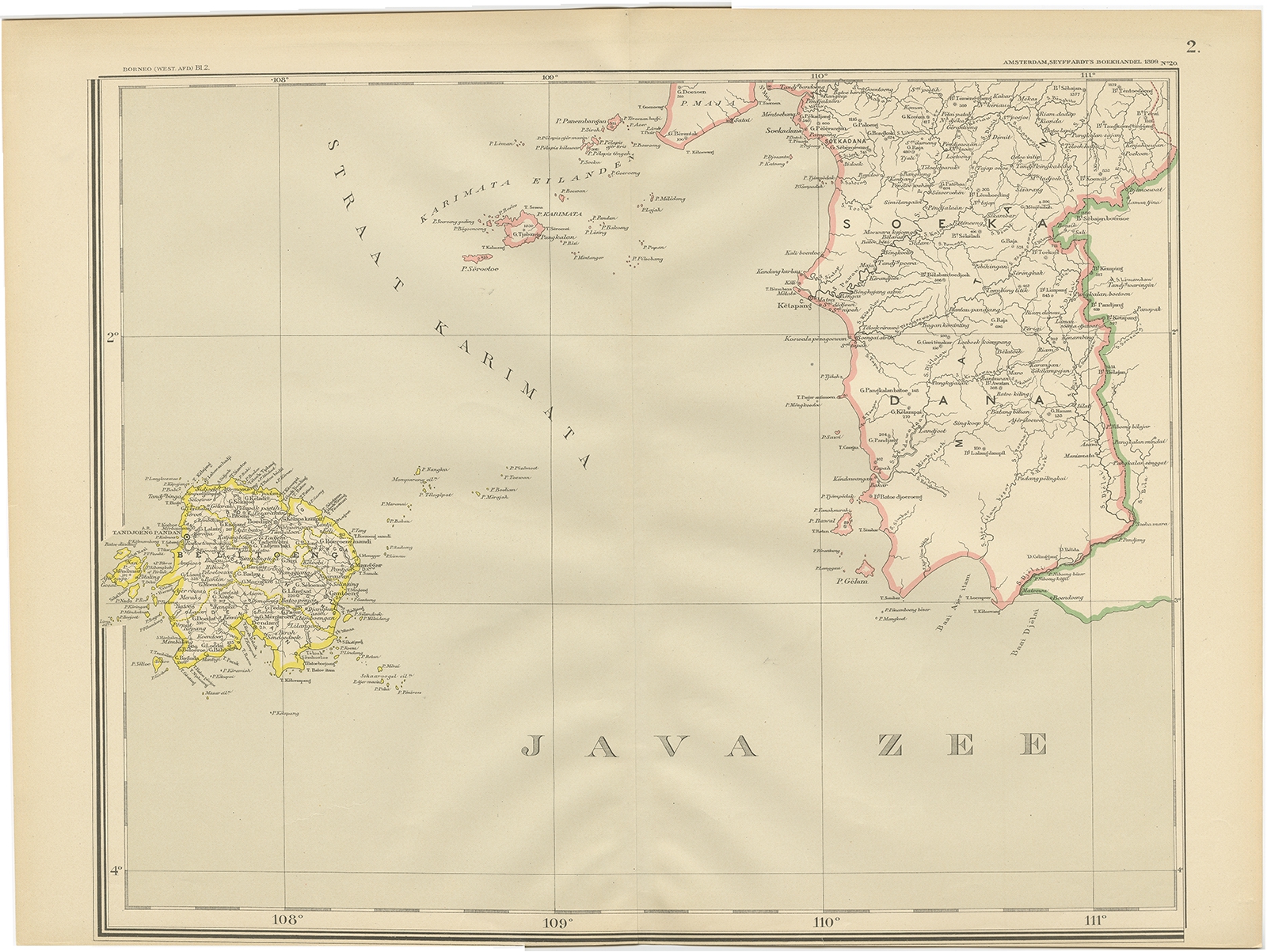 Map of Java Sea and Belitung Island – Dornseiffen c.1900