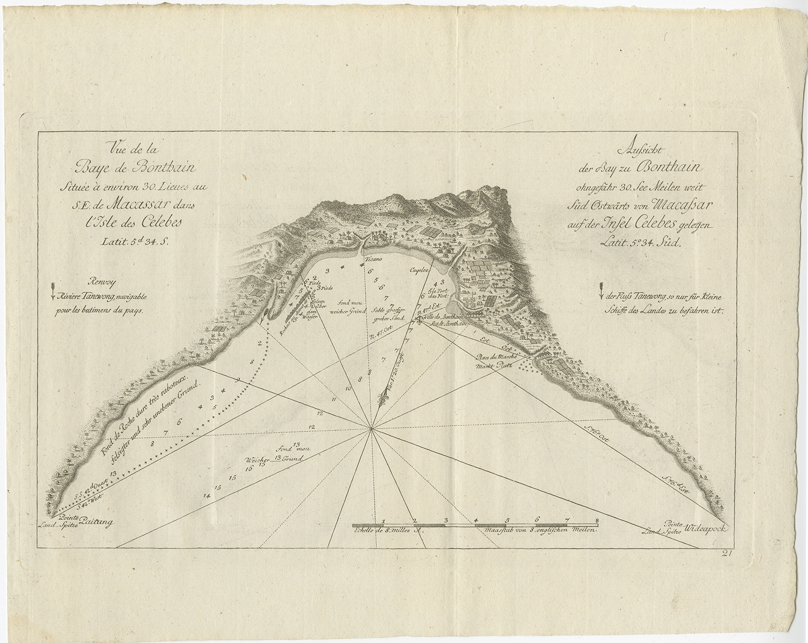 Antique Map of Celebes (Sulawesi) by Hawkesworth (1774)