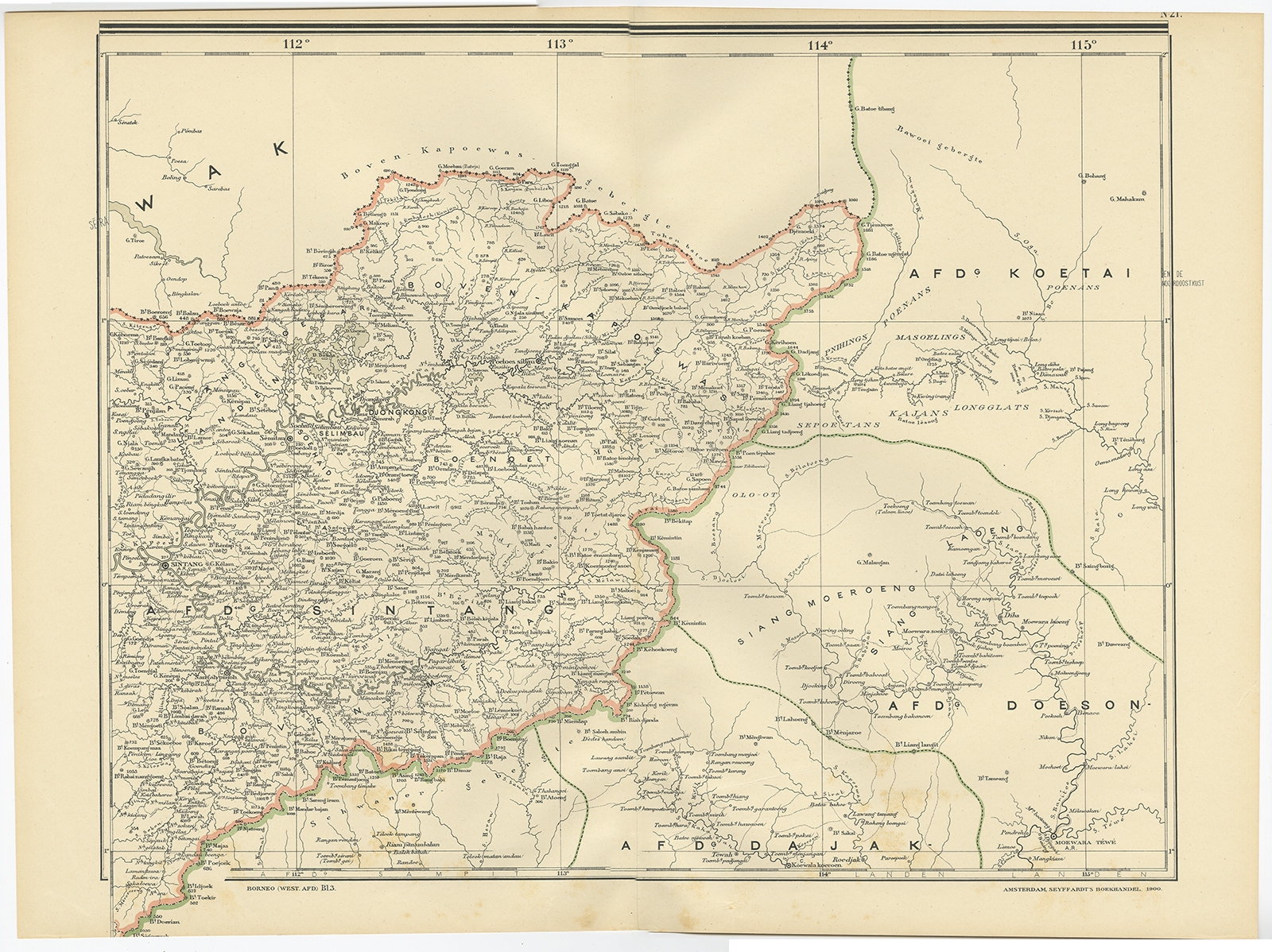 Map of West Borneo – Dornseiffen c.1900