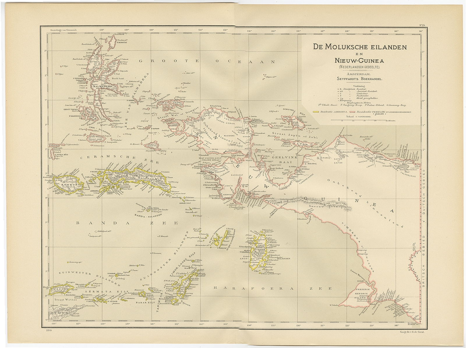 Map of Maluku Islands and New Guinea – Dornseiffen c.1900