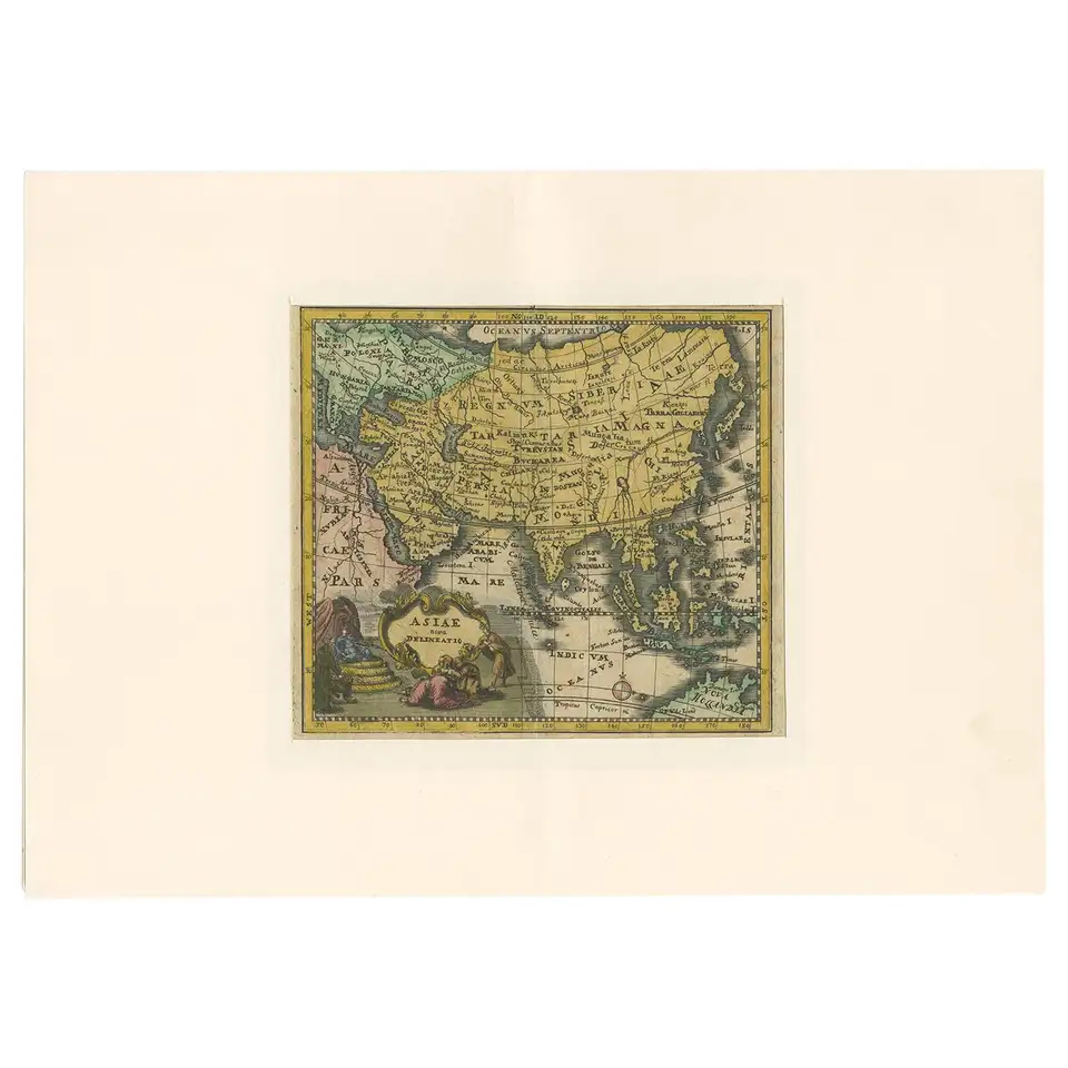 Antique Map of Asia by Hederichs, ‘circa 1740’