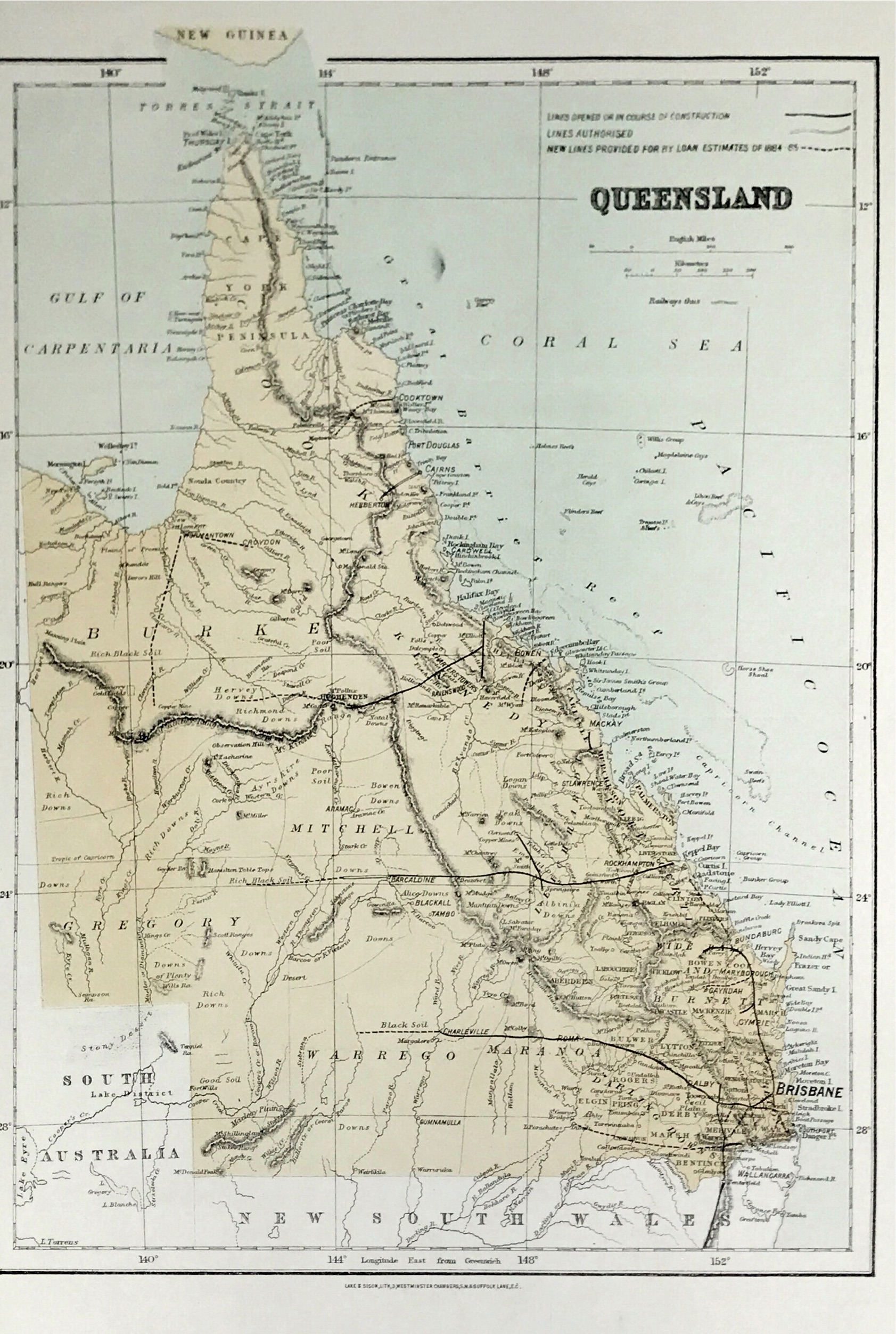 Map of Queensland – Unknown (c.1886)
