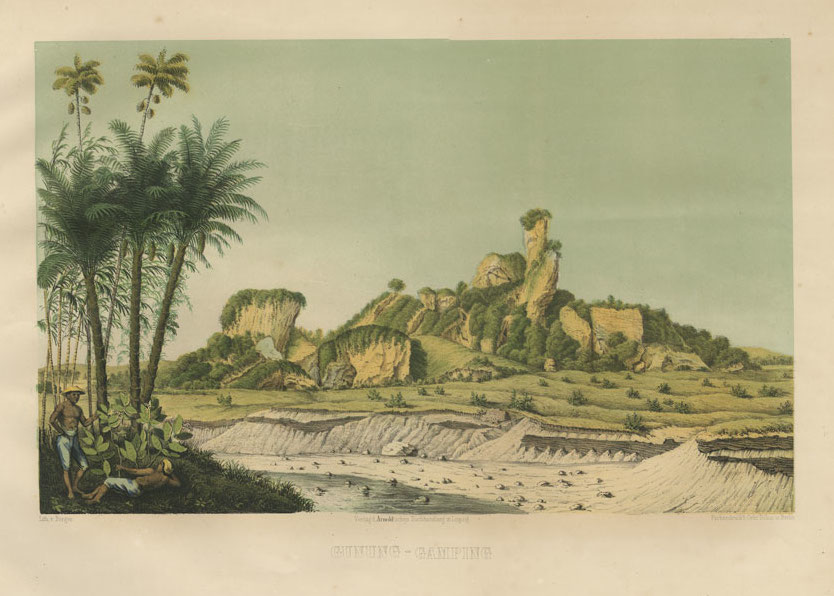 Antique Print Gunung-Gamping by Junghuhn (c.1853)