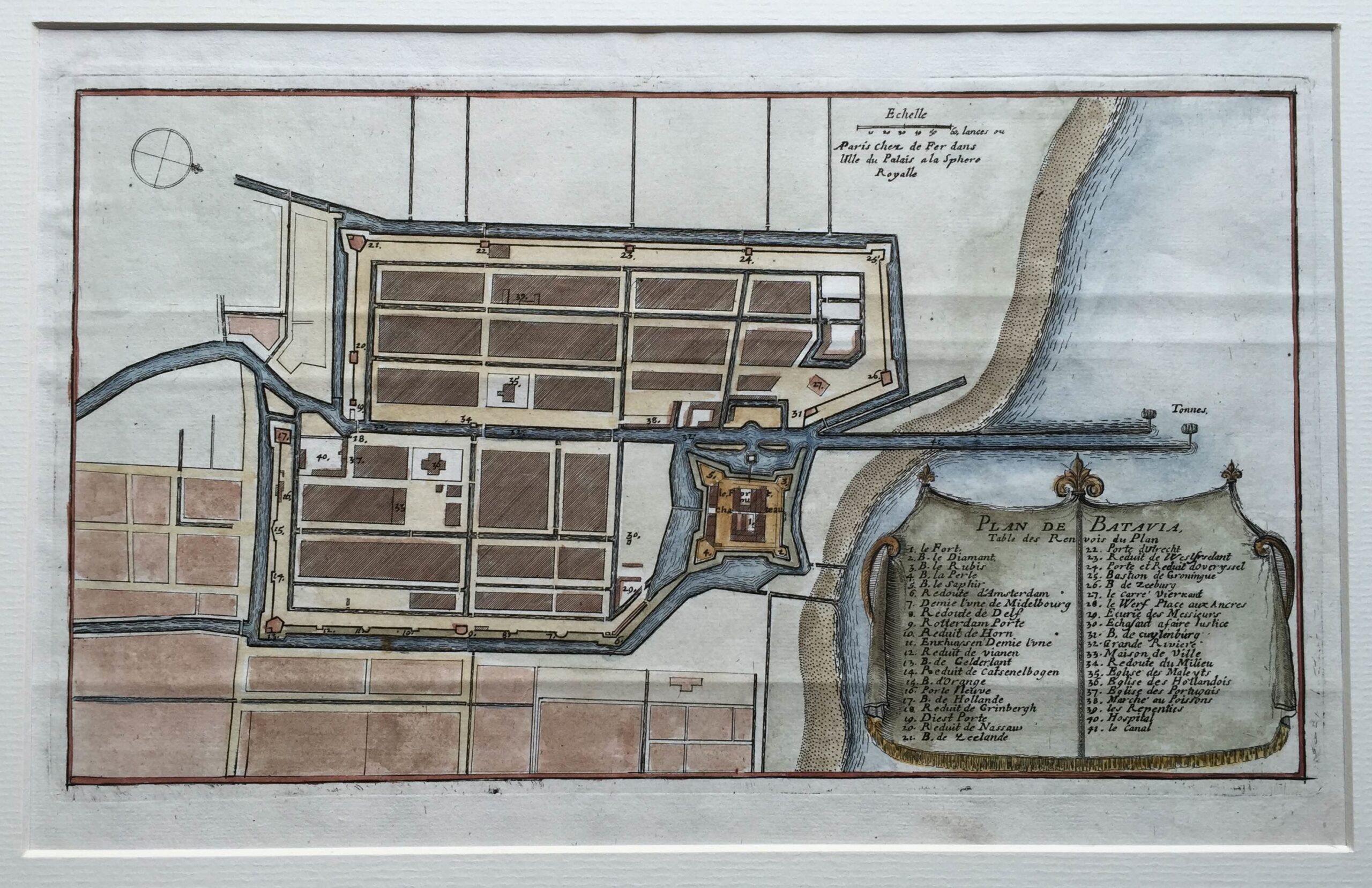Antique Plan Batavia by De Fer (1704)