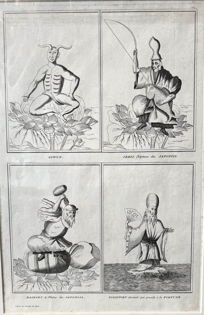 Antique Print of Japanese Deities by Picart (1727)