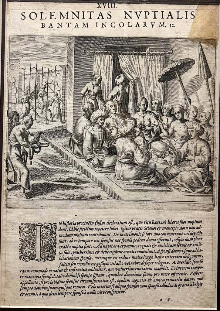 Antique Print Bantam Wedding Ceremony by De Bry (c.1598)