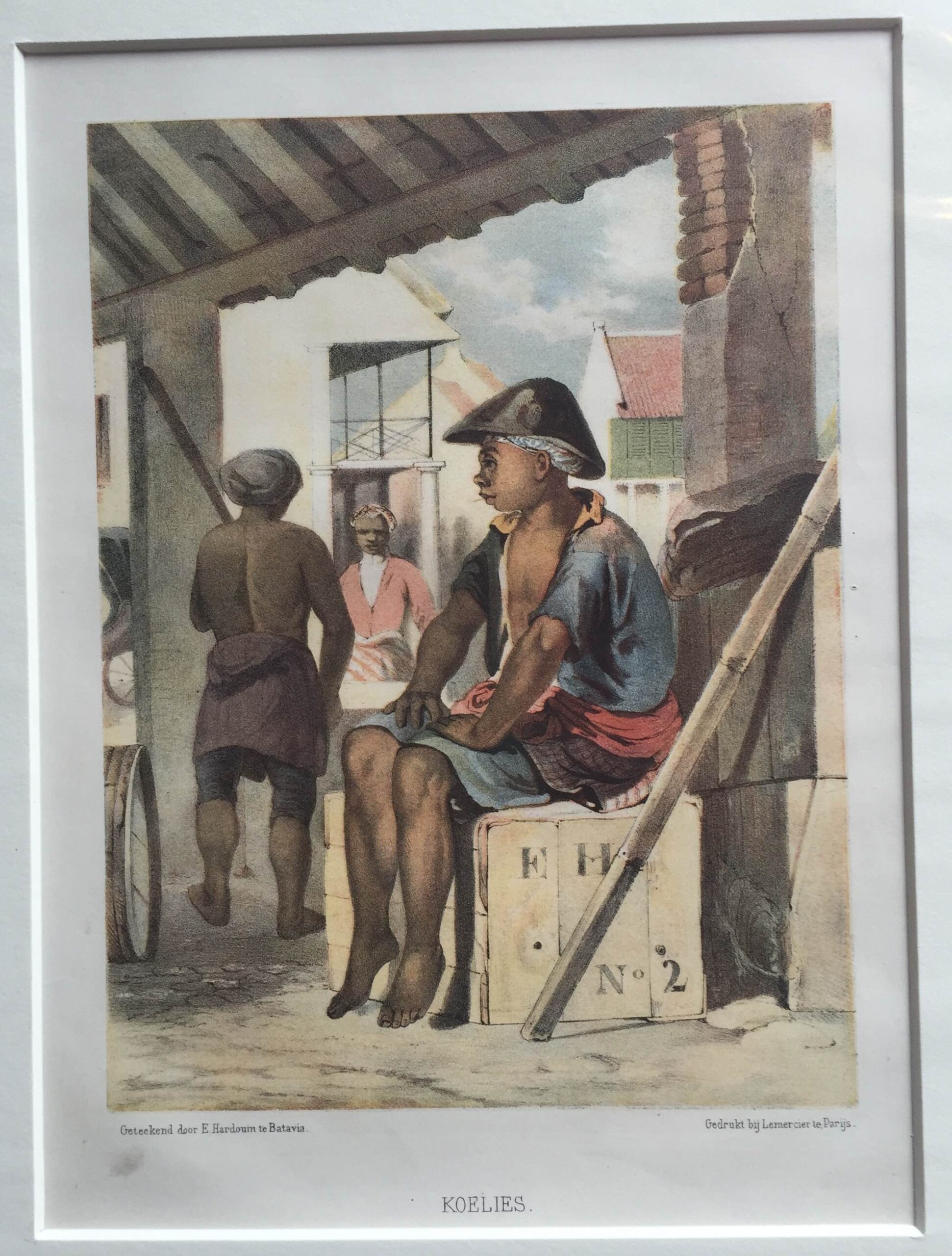 Antique Print of ‘Koelies’ by E. Hardouin (c.1873)