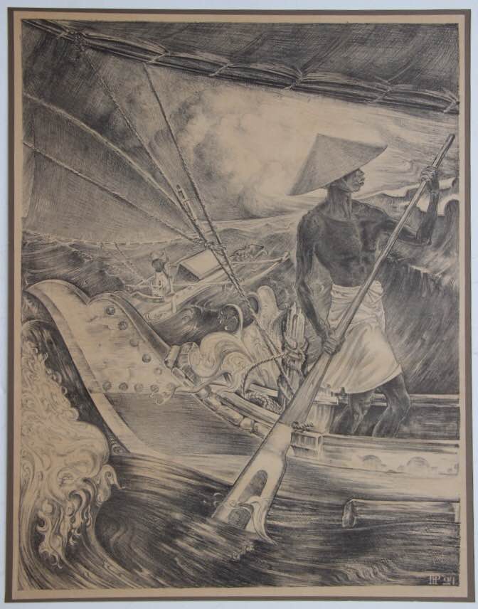 ‘Boats in a storm’ by H. Paulides (1924)