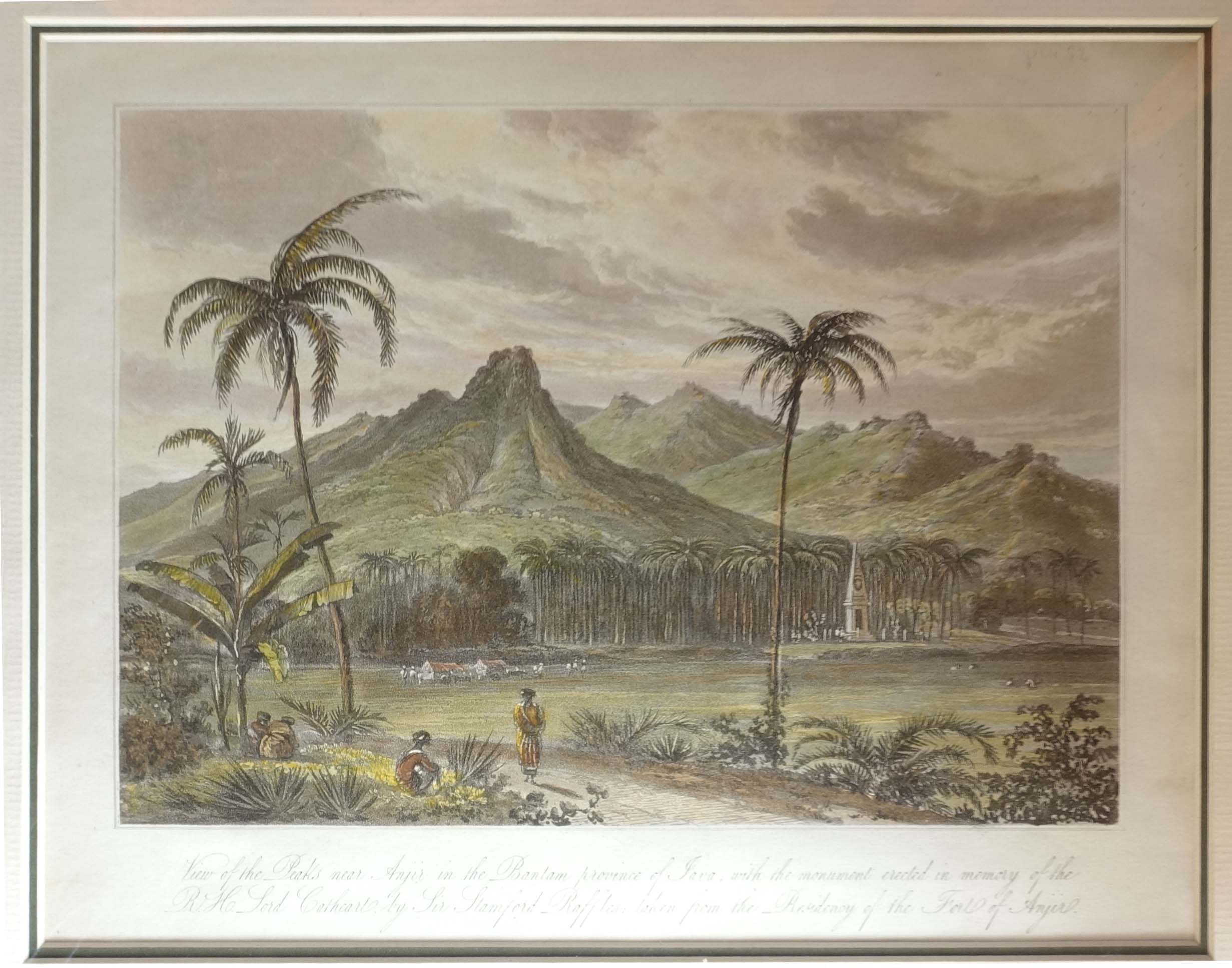 Antique Print of the Peaks near Anjir by Raffles (1835)