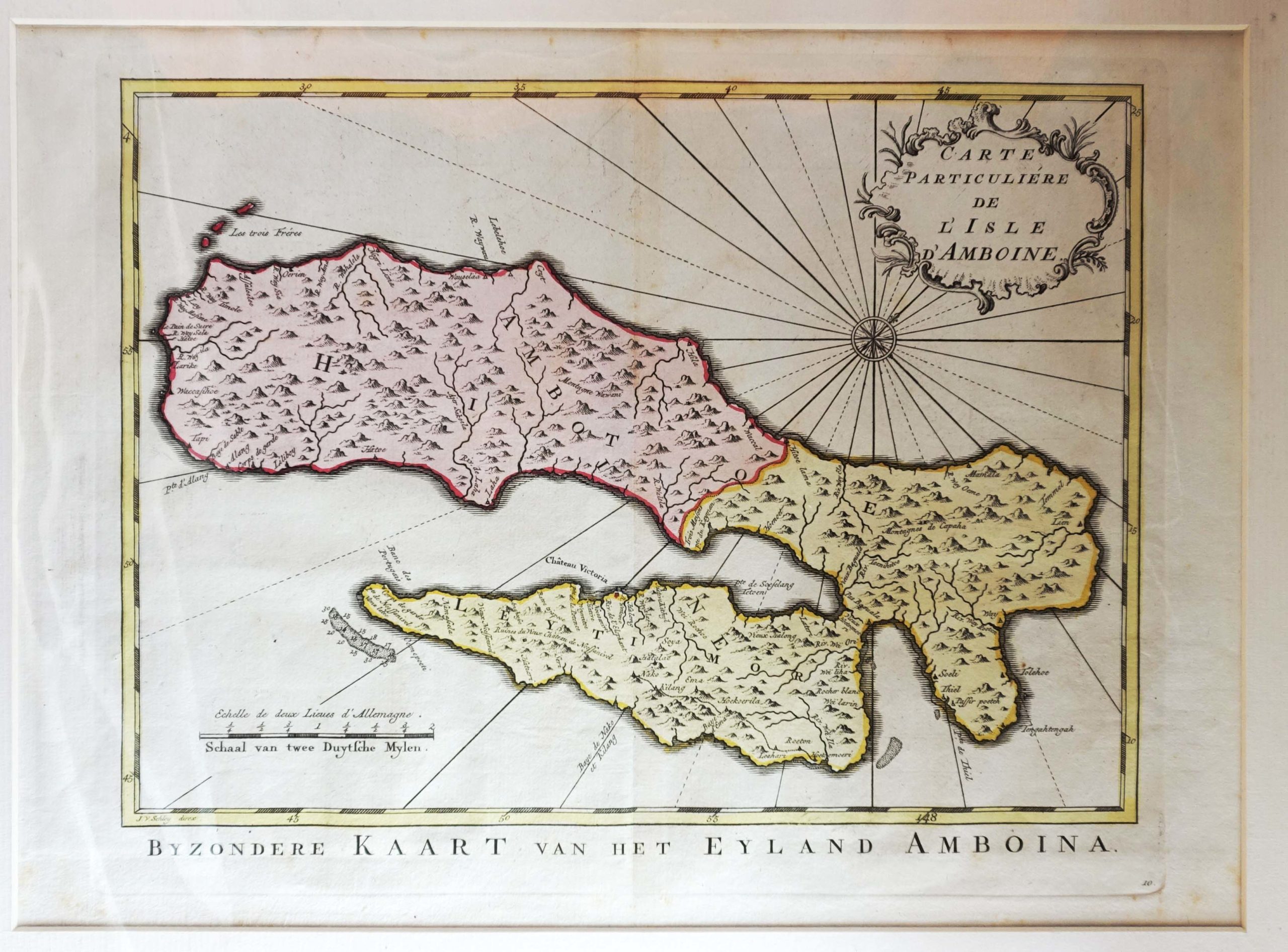 Antique Map of Ambon by Van Schley (c.1750)