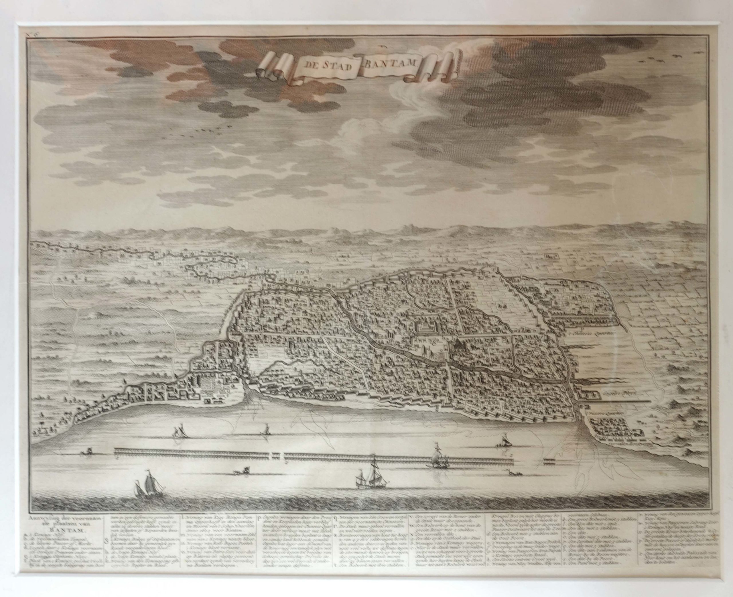 Antique Print of Bantam by Valentijn (1726)