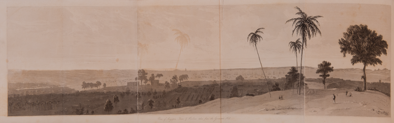Antique Print of Singapore by Raffles (1830)