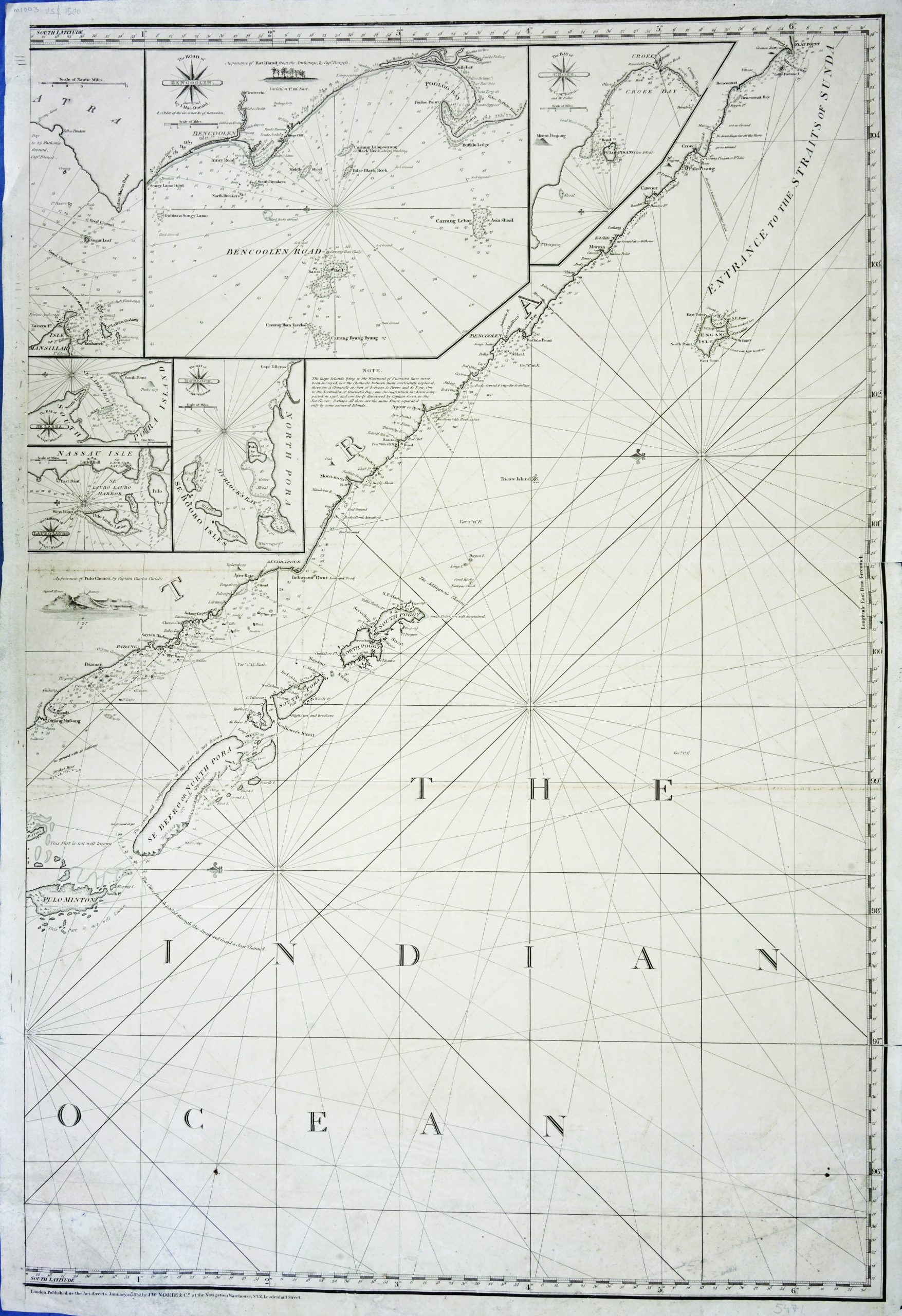 Left-sheet Chart of the Indian Ocean – Norie (c.1832)
