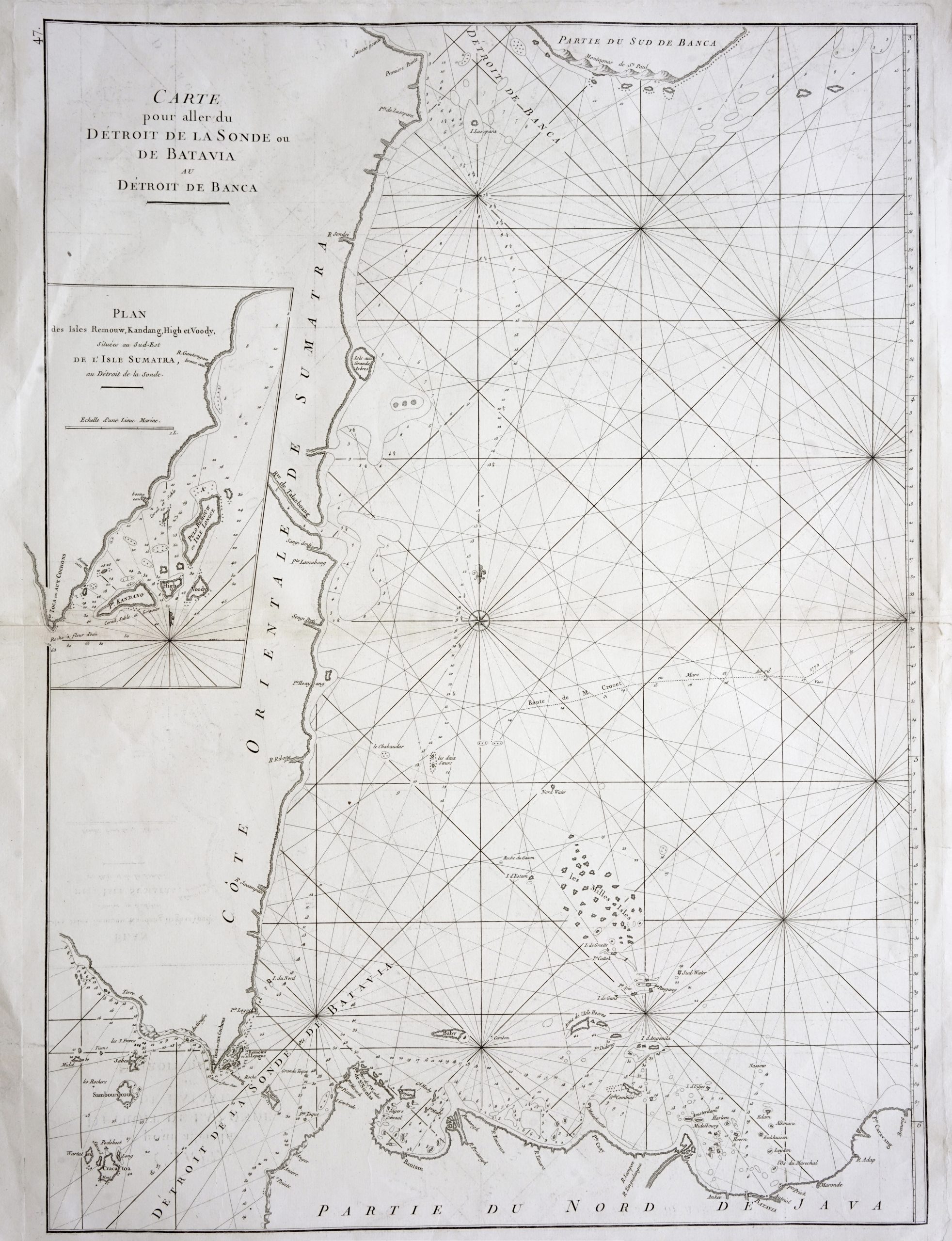 Sea Chart of northern Java and eastern Sumatra – Mannevillette (1775)
