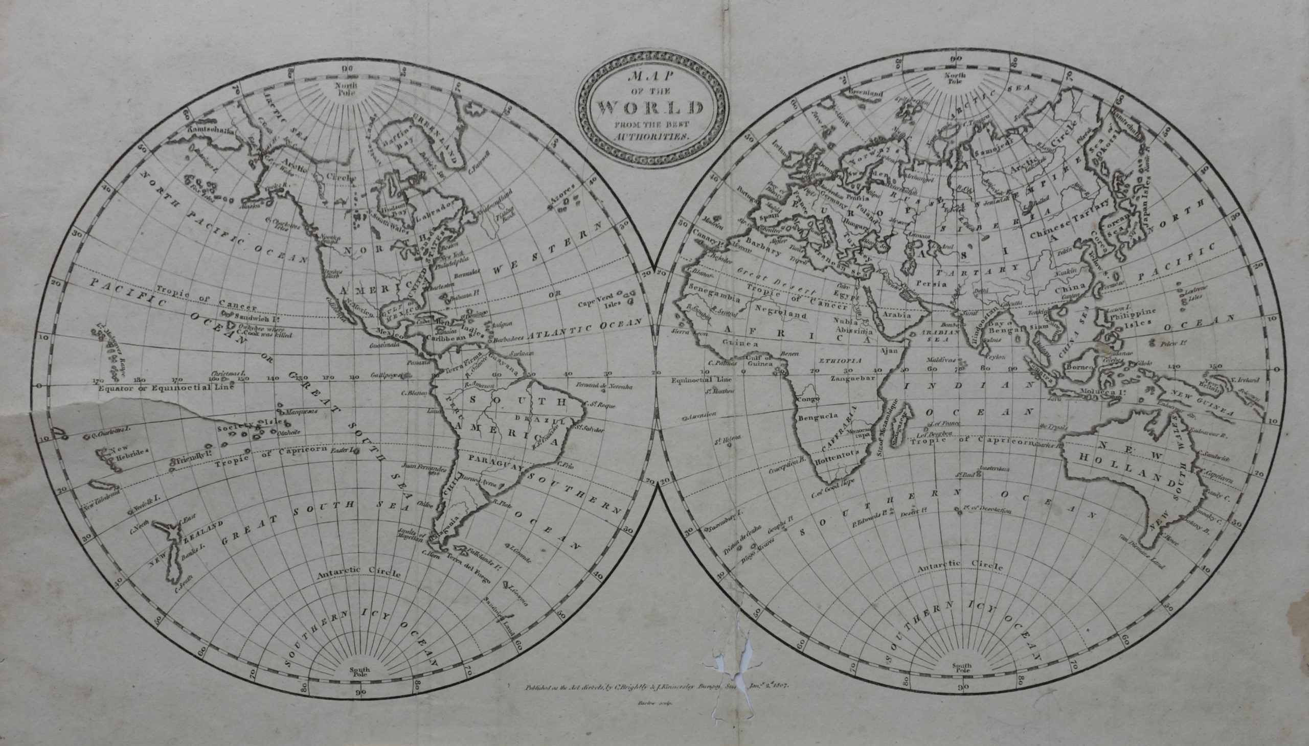 Map of The World – Barlow (c.1807)