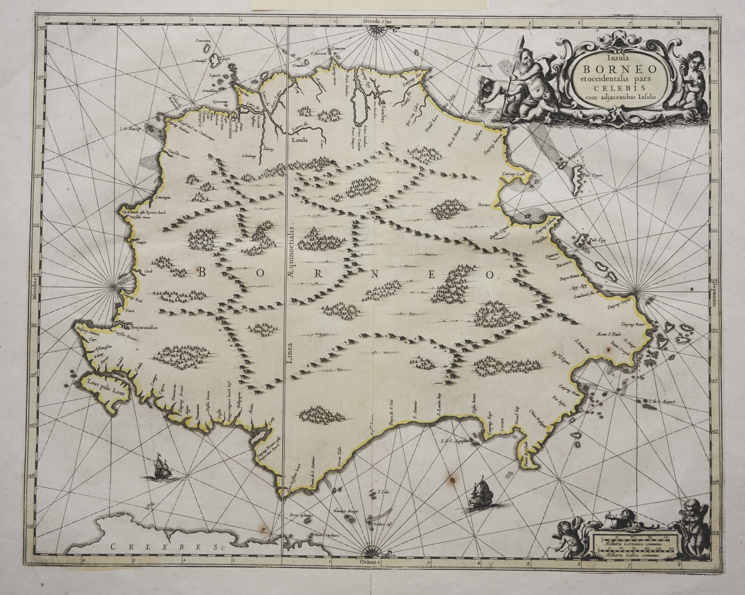 Sea Chart of Borneo – Janssonius (c.1657)