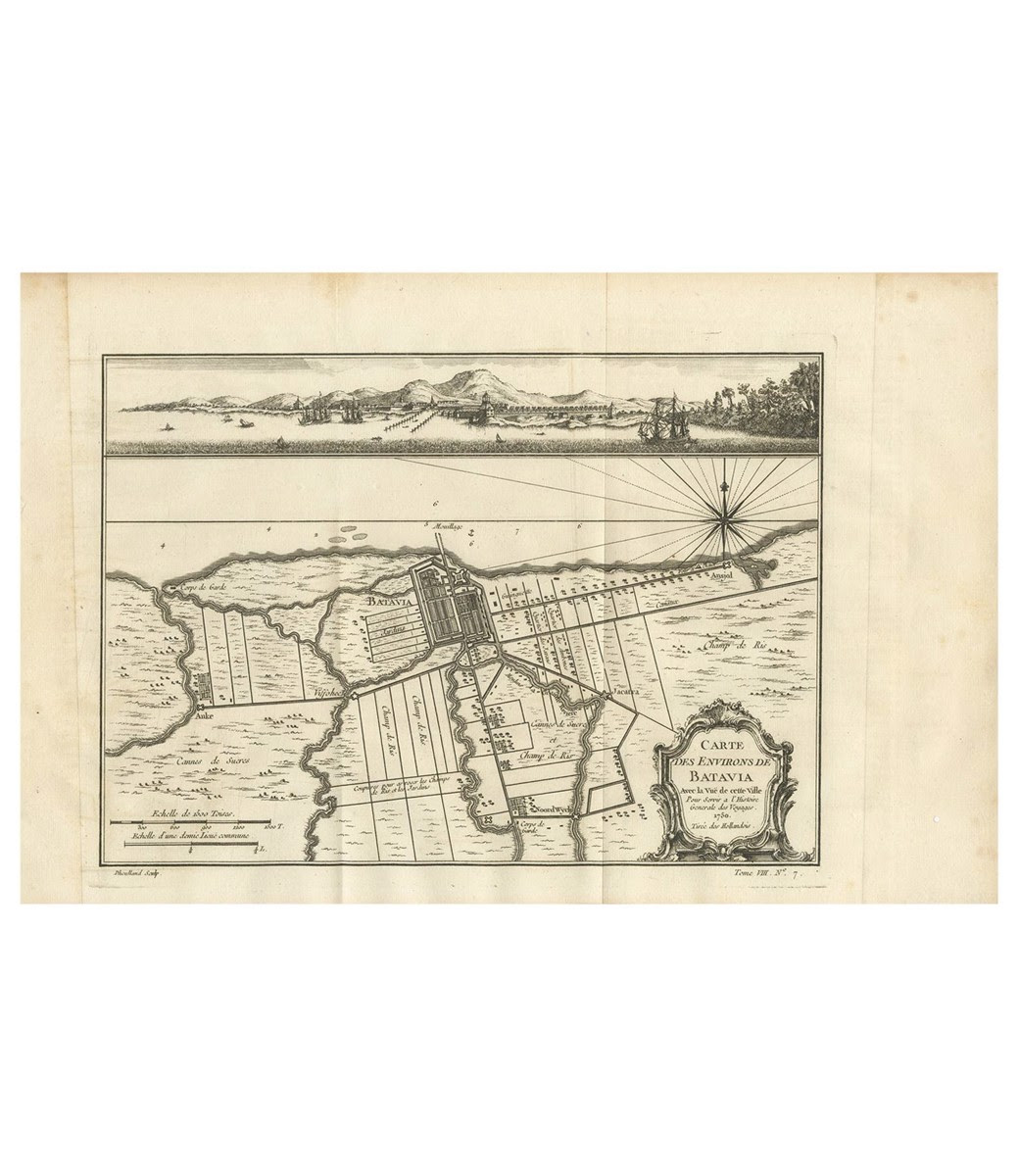 Old Map of the Environs of Batavia in the Dutch East Indies – Didot (c.1750)