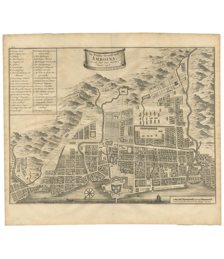 Map of the City of Ambon, Indonesia – Valentijn (c.1726)